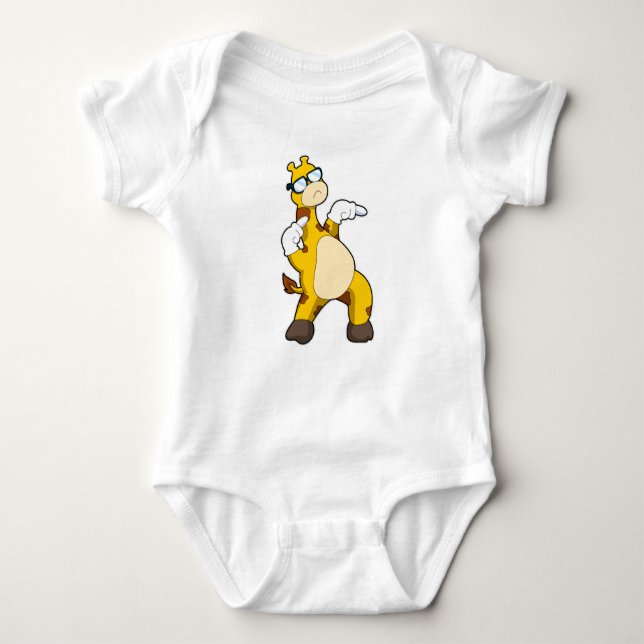 Giraffe with Sunglasses Baby Bodysuit (Front)