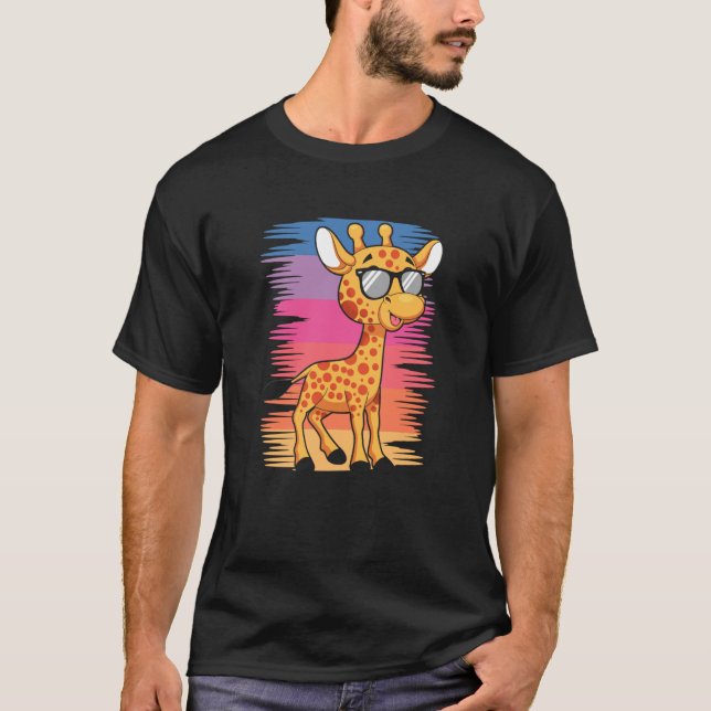 Giraffe with Sunglasses Cute Animal for Men Women  T-Shirt (Front)