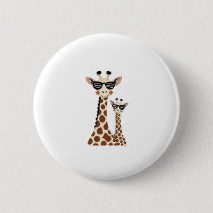 Giraffe with Sunglasses Jungle Safari Animal Giraf 6 Cm Round Badge