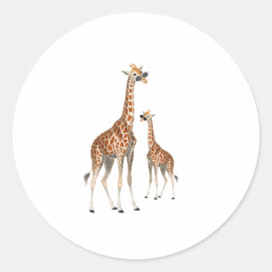 Giraffe with Sunglasses Jungle Safari Animal Giraf Classic Round Sticker