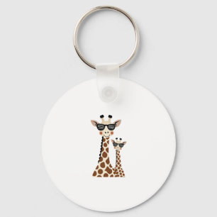Giraffe with Sunglasses Jungle Safari Animal Giraf Key Ring