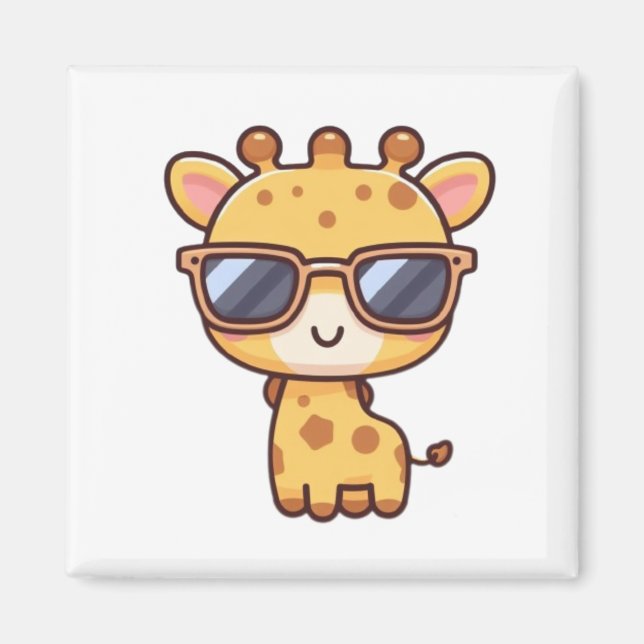 Giraffe with sunglasses magnet (Front)