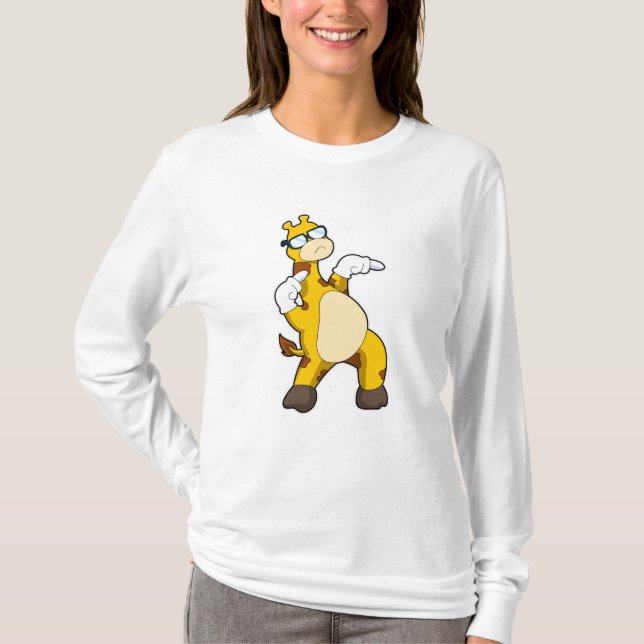 Giraffe with Sunglasses T-Shirt (Front)
