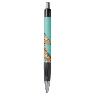 Giraffe with teal background