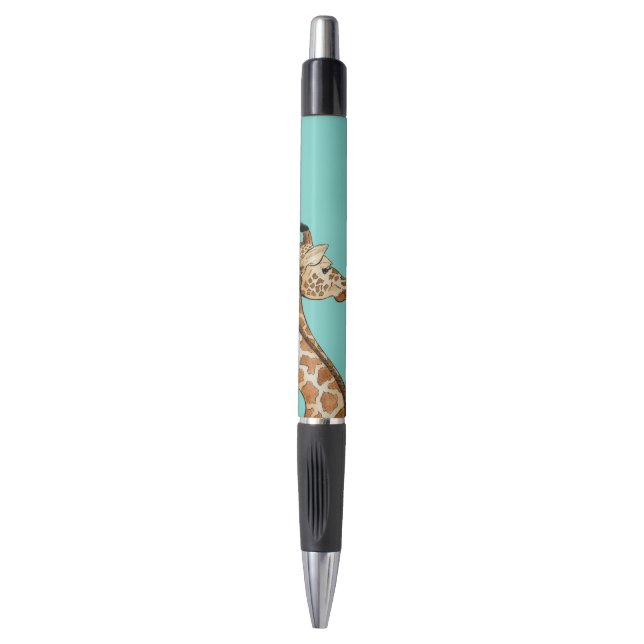 Giraffe with teal background (Front Vertical)