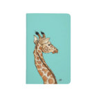 Giraffe with teal background