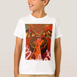Giraffe with two ponytails art T-Shirt