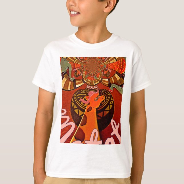 Giraffe with two ponytails art T-Shirt (Front)