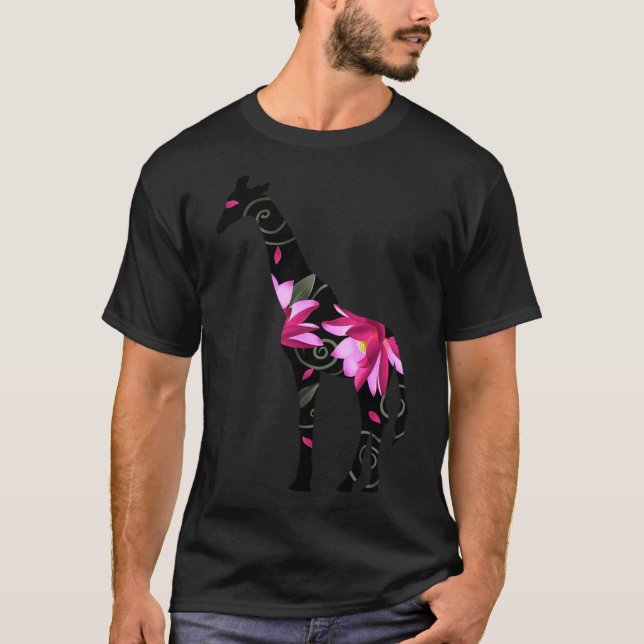 Giraffe Woman With Flowers  Essential T-Shirt (Front)