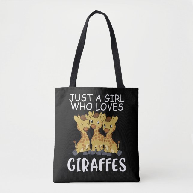 Giraffe Women Gift Just A Girl Who Loves Giraffes Tote Bag (Front)