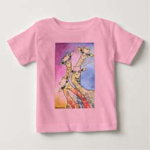Giraffe Wtercolor Funny Animal Baby T-Shirt