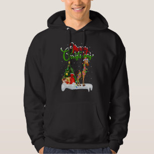 Giraffe Xmas Decorations Santa Giraffe Christmas Hoodie