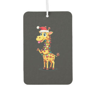 Giraffe Xmas Lighting Funny Santa Giraffe Christma Car Air Freshener