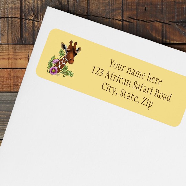 Giraffe Yellow Portrait Flowers Address (Creator Uploaded)