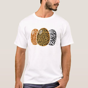 Giraffe Zebra Leopard Easter Egg Pattern Cute East T-Shirt