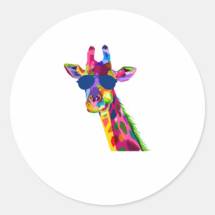 Giraffe Zoo Keeper Safari Animal Giraffe Classic Round Sticker