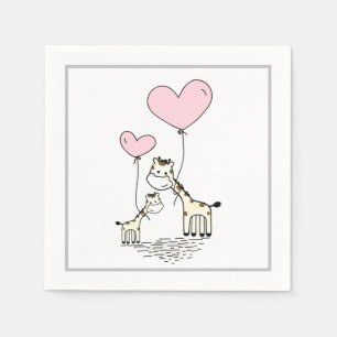 Giraffes and Hearts Napkin