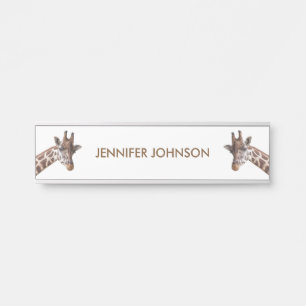 Giraffes Animals Personalised Name Door Sign