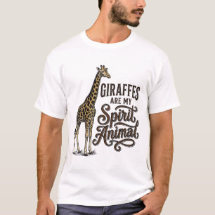 Giraffes Are My Spirit Animal Vintage Shirt Design