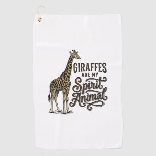 Giraffes Are My Spirit Animal Vintage Shirt Design Golf Towel