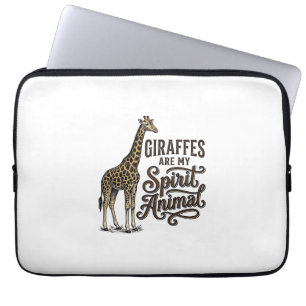 Giraffes Are My Spirit Animal Vintage Shirt Design Laptop Sleeve