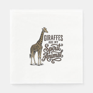 Giraffes Are My Spirit Animal Vintage Shirt Design Napkin