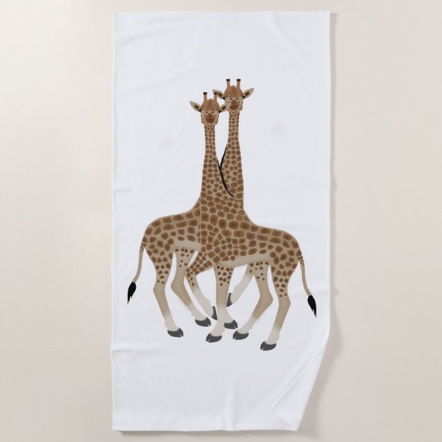 Giraffes Beach Towel (Front)