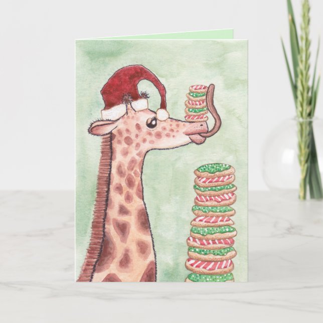 Giraffe's Christmas Cookies Card (Front)