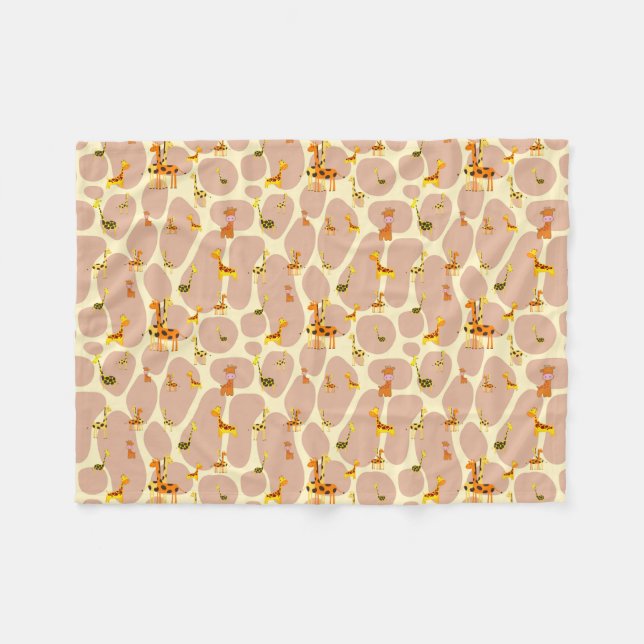 Giraffes Fleece Blanket (Front (Horizontal))