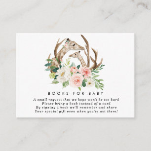 giraffes floral books for baby book request card