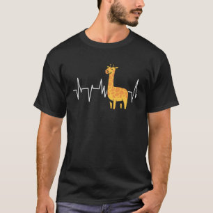 Giraffes Heartbeat ECG Giraffe African Animals T-Shirt