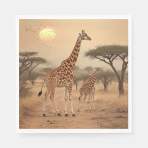 Giraffes in Africa Napkin