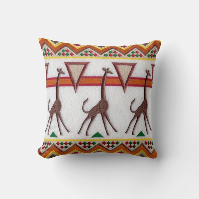 Giraffes in Africa Pillow (Front)
