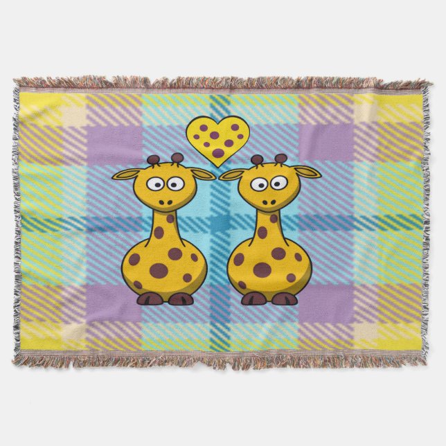 Giraffes in Love Throw Blanket (Front)