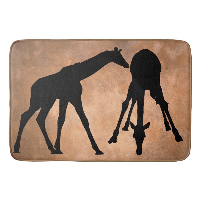 GIRAFFES IN SILHOUETTE BATH MAT (Front)