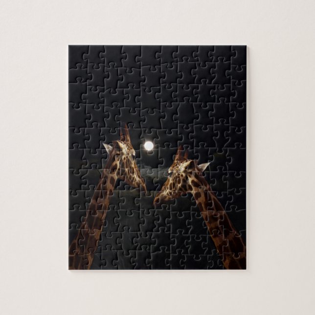 Giraffes_In The Moonlight. Jigsaw Puzzle (Vertical)