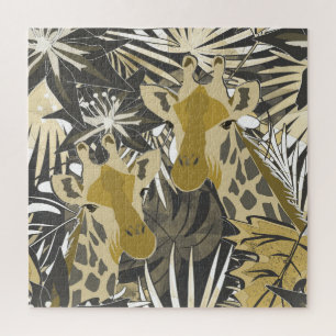 Giraffes in the night forest. jigsaw puzzle