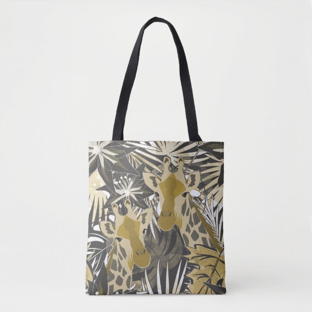 Giraffes in the night forest. tote bag (Front)