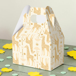 Giraffes in the Savannah in Yellow Favour Box