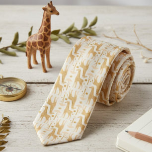 Giraffes in the Savannah in Yellow Tie
