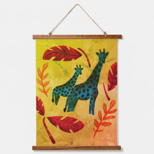 Giraffes Journeying Artwork Hanging Tapestry