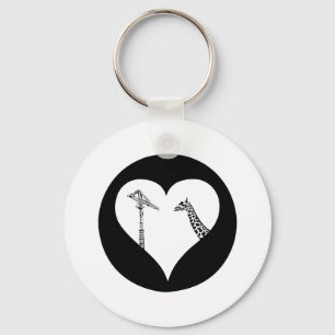 Giraffes Love Cranes Key Ring