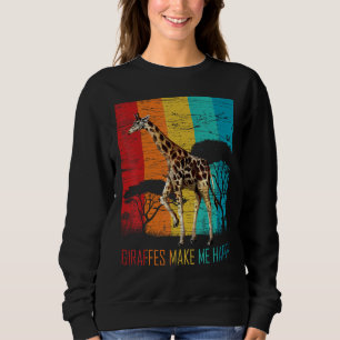 Giraffes Make Me Happy Zoo Keeper Animal  Giraffe Sweatshirt