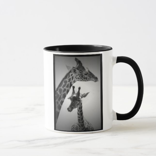 giraffes, mother and child mug (Right)