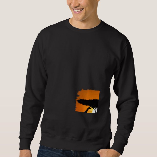 Giraffes next to a tree at sunset in Kenya Sweatshirt (Front)