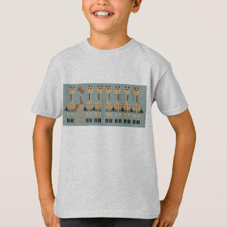 GIRAFFES on Blue T-Shirt