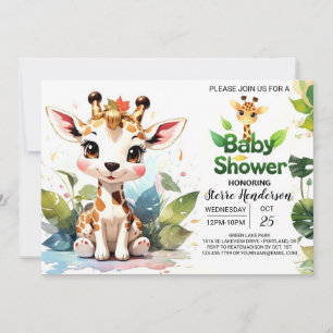 Giraffe's Safari Adventure Awaits Baby Shower Invitation