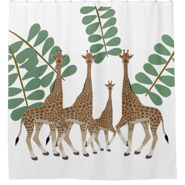 Giraffes Shower Curtain (Front)