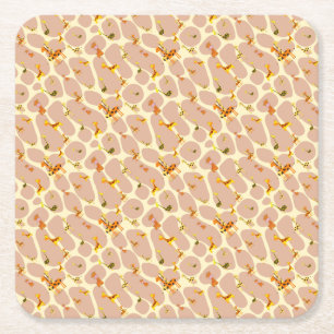 Giraffes Square Paper Coaster