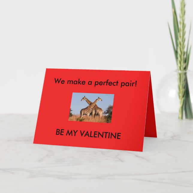 Giraffes Valentines Day Card (Front)